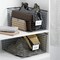 mDesign Bedroom Closet Storage Organizer Basket with Label Slot, 2 Pack